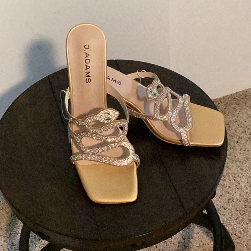 J. Adams Gold Heels with Elegant Design